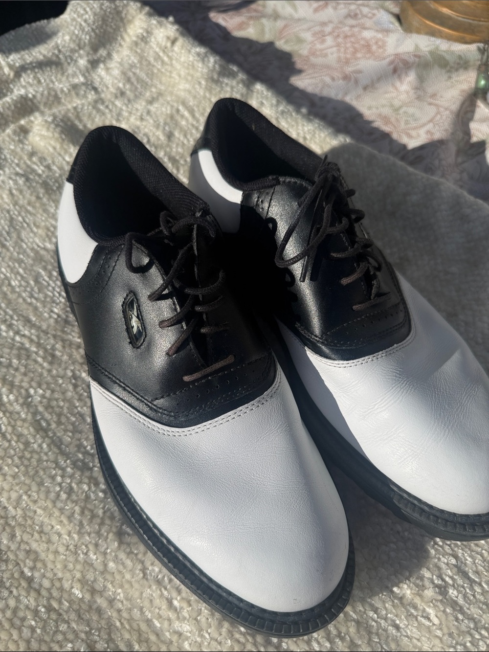 Reebok Black and White Athletic Golf Shoes